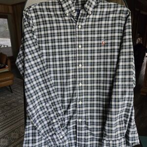 Ralph Lauren Classic Fit Multi-colored Plaid Shirt Long Sleeve LG 100% Cotton